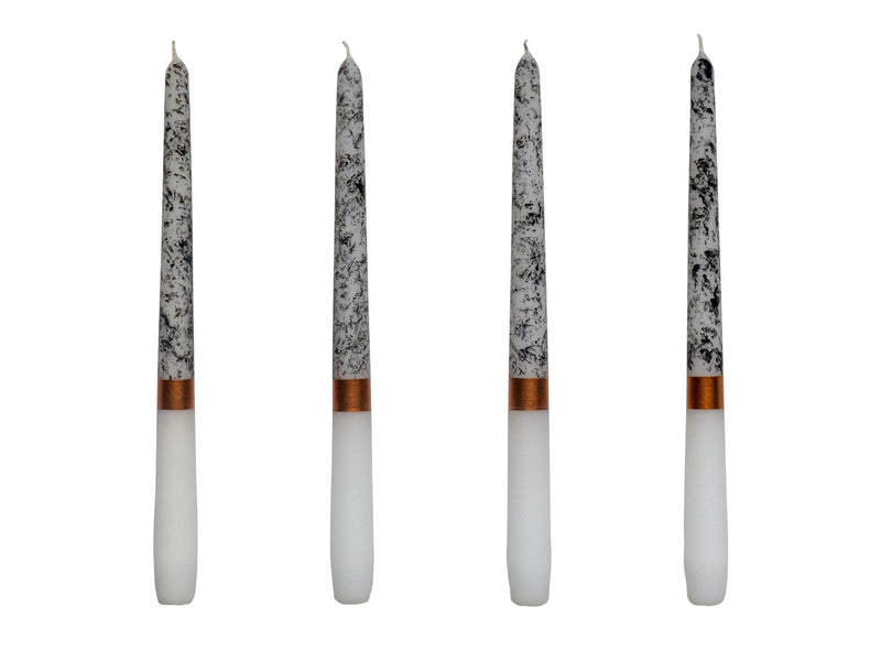 Stabkerzen Marble Set weiß